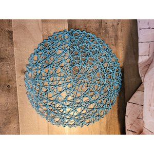 Blue abstract yarn table decor placemat‎